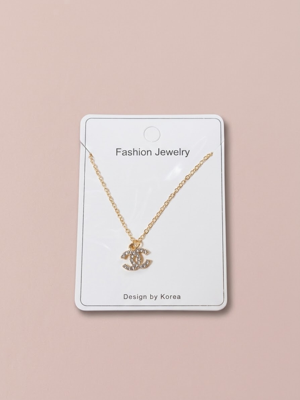 Gold Crystal Small Pendant Necklace - Fashion Jewelry
